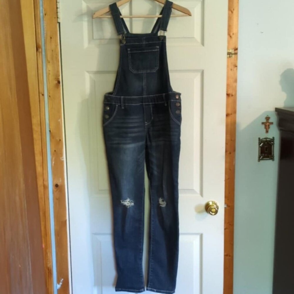 So Denim Overalls Size Youth Girls 16 Blue Farmcore Jeanware Outdoors Distressed